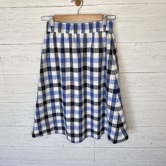 1901 Skirt Womens Size XS Blue Plaid A Line Preppy Academia Lined Knee Length - Picture 9 of 14